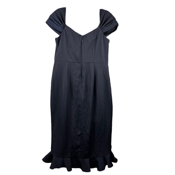 NWT City Chic Navy Blue Hypnotize Off the Shoulder Satin Maxi Dress US 12W - Picture 3 of 10